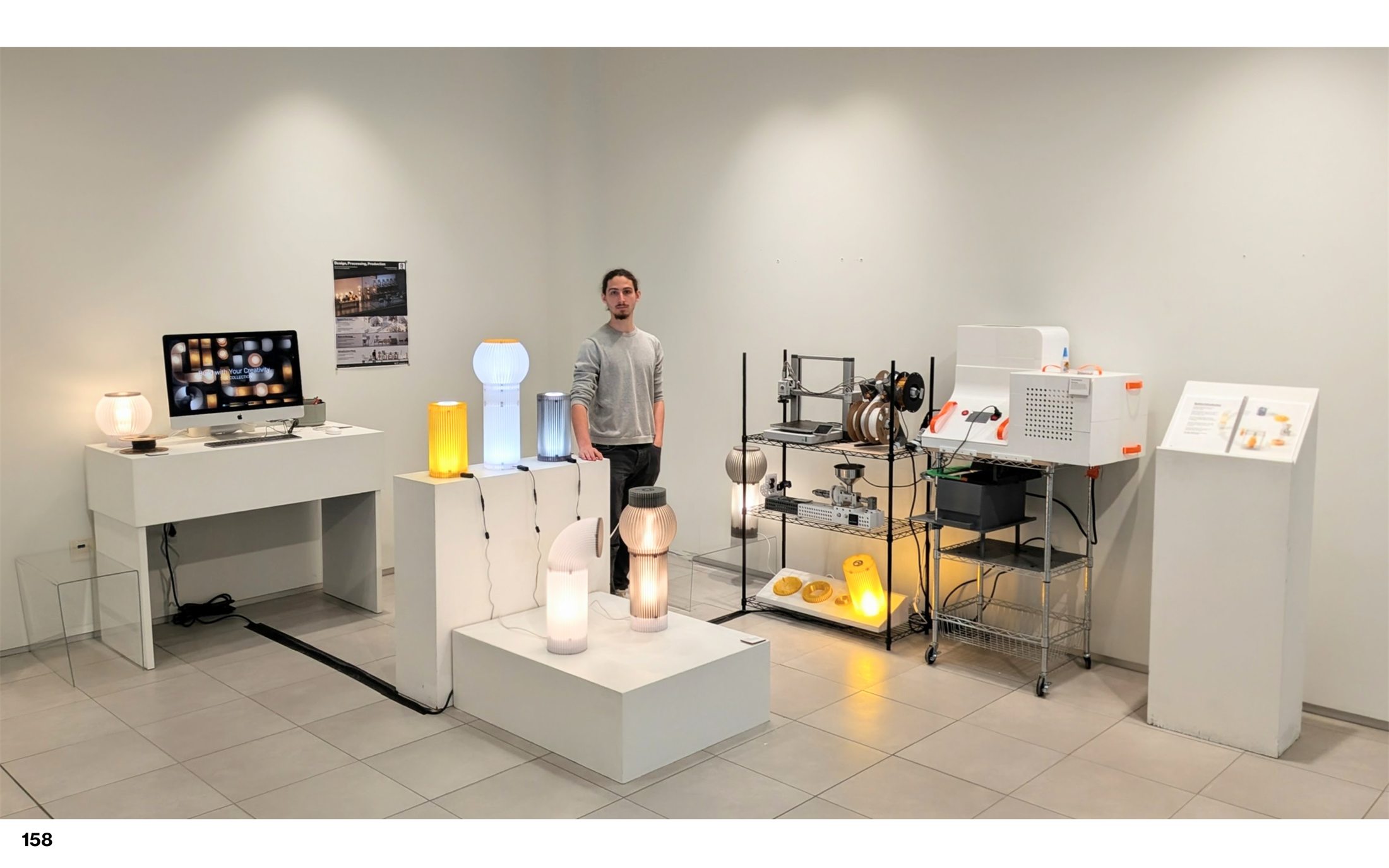 Final setup showing PlastiVista material infrastructure beside Sol Seven Studios product output.