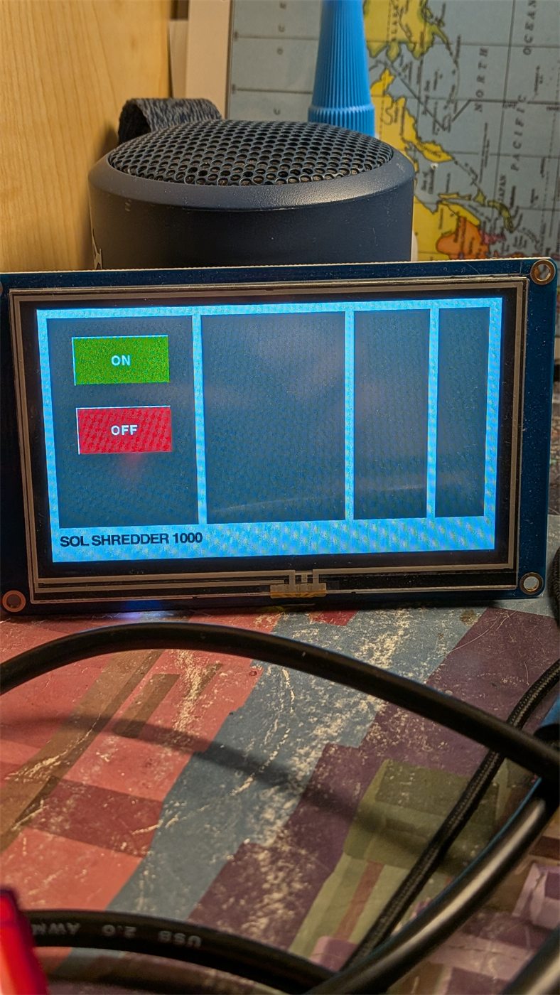Touchscreen control interface mounted on the PlastiVista machine.